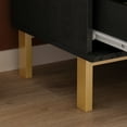 thumbnail image 3 of KULAGAGA 3-Drawer Bedroom Chest, Bedsides End Table Organizer with Gold Metal Legs for Living Room, Black, 3 of 9