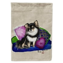 Carolines Treasures MH1012GF Chihuahua on their couch Garden Flag Garden Size multicolor