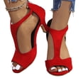 thumbnail image 2 of EKVAHL Orthopedic High Heels for Women, Orthopedic High Heels Outdoor Open Toe Sandals T-Strap Cutout Heeled Shoes, 2 of 8