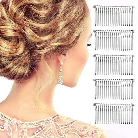 5PCS Hair Clip Combs Metal Wire Hair Combs Wire Twist Bridal Wedding Veil Combs