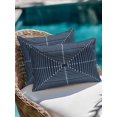 thumbnail image 3 of Outdoor Pillows Waterproof, Navy Blue Striped Throw Pillows with Inserts Included, Farmhouse Stripes Geometric Abstract Indoor Outdoor Decorative Lumbar Pillow for Bed/Couch/Patio 12"x20", 1Pcs, 3 of 8