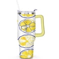 thumbnail image 2 of Lemon Slices Mug with Handle and Straws 40 OZ Vacuum Insulated Travel Coffee Mug Birthday Present for Women Girls Daughter Mom Gifts for Him/Her Water Bottle, 2 of 7