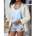 thumbnail image 4 of Ekouaer Womens Silk Satin Camisole Tank Tops V Neck Casual Spaghetti Strap Cross Back Sleeveless Basic Cami Shirt Light Blue, 4 of 6