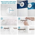 thumbnail image 3 of No Hook Shower Curtain with Built-in Rings - Blue Gold Marble Textured Washable Waterproof Fabric Bathroom Curtains for Hotel,Rentals, 66 X 72 Inch Long , Abstract Modern Art, 3 of 9