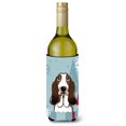 thumbnail image 1 of ""Caroline'S Treasures Winter Holiday Basset Hound Botella de vino Koozie Hugger 750 Ml Multicolor"", 1 of 1