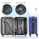 SUGIFT 3 Piece Luggage Sets ABS Hardshell Hardside with TSA Lock, Blue ...