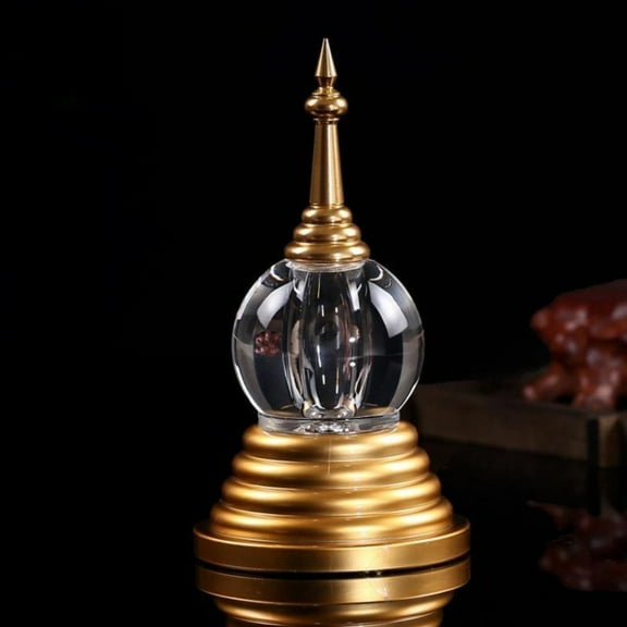 12cm Alloy Stupa Buddhist Relic Holder Tibetan Altar Shrine Decor Ritual Offering Object