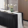 thumbnail image 2 of EMART Black Rectangle Table Skirt for 8ft, Spandex Tablecloth Cover for Banquet Wedding Birthday Party, 2 of 6