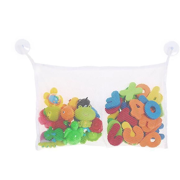 Xihbxyly Bolsa de Almacenamiento de Juguetes para Bebé, Diseño de Malla para Una Fácil Organización, Lavable y Reutilizable, con Ventosa para Bañera o Azulejos, Compacta y Práctica, Tamaño 36 X 25 Cm