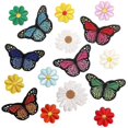thumbnail image 3 of 39 parches de ropa cosidos con plancha de mariposa, parches de bordado decorativos, juegos de calcomanías, parches de flores cosidos, 3 of 5