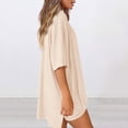thumbnail image 4 of Lumtrix Womens Lounge Sets Shorts 2 Piece Matching Oversized T Shirt Biker Short Summer Outfits 2026 Casual Sweatsuits Spring Clothes Beige 2XL, 4 of 5