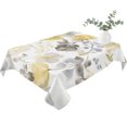 thumbnail image 2 of Yellow Grey Botanical Table Cloth Waterproof Tablecloths, Spring Floral Watercolor Tablecloth Dining Table Cover for Kitchen Party Tabletop Outdoor, Rectangle Tablecloth 60x84 Inch, 2 of 9
