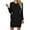 Black, variant on Kaemgyyd Dress for Women Casual Ruched Bodycon Mini Dress Long Sleeve Crew Neck Solid Tie Waist Short Dresses