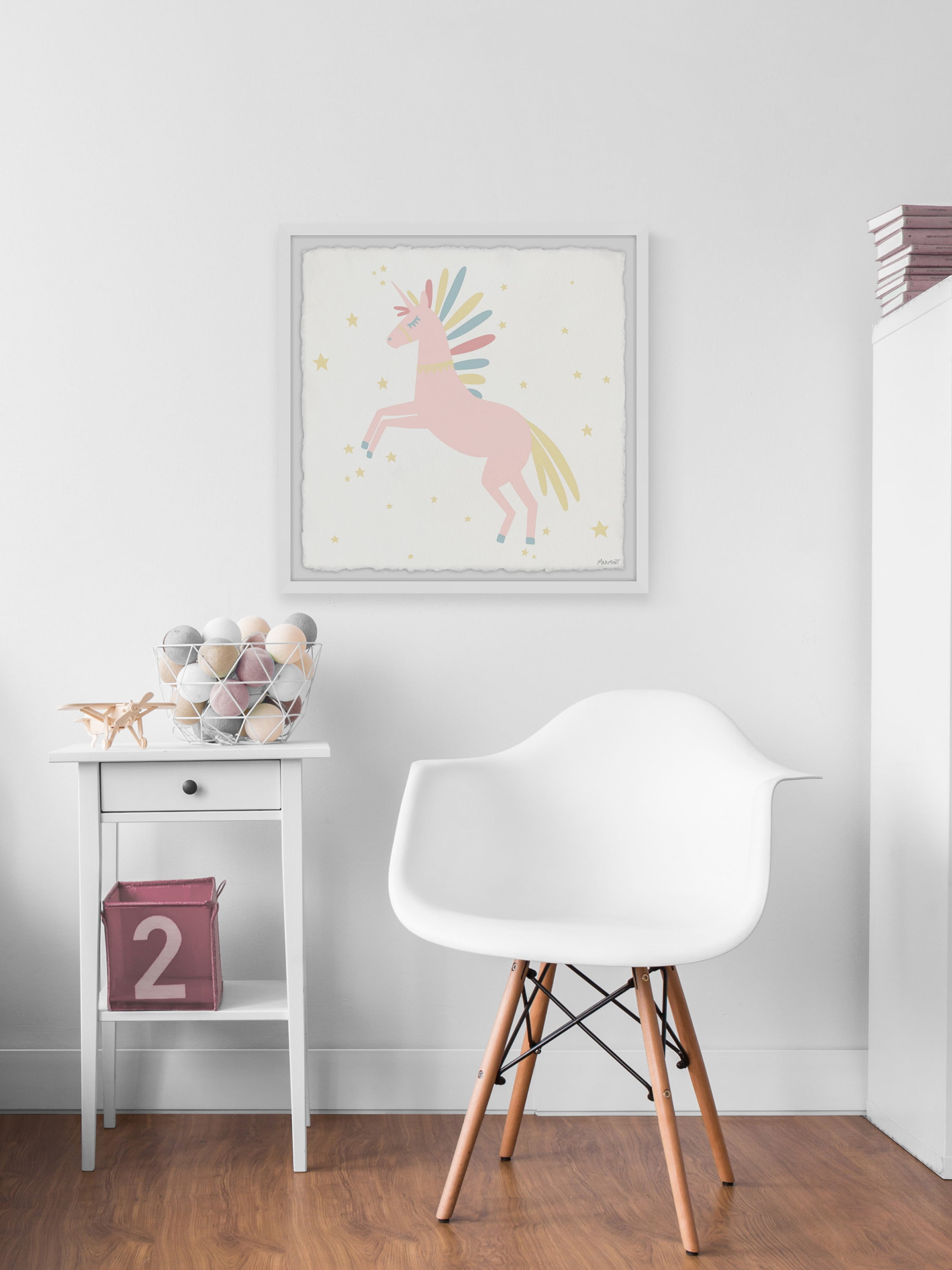 Marmont Hill Prancing Unicorn Framed Wall Art