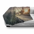 thumbnail image 3 of Landscape Soft Flannel Fleece Blanket, Majestic Foggy Morning Scene Triglav National Park Mountain Valley Dramatic View, Cozy Plush for Indoor and Outdoor Use, 70" x 90", Beige Grey, by Ambesonne, 3 of 6