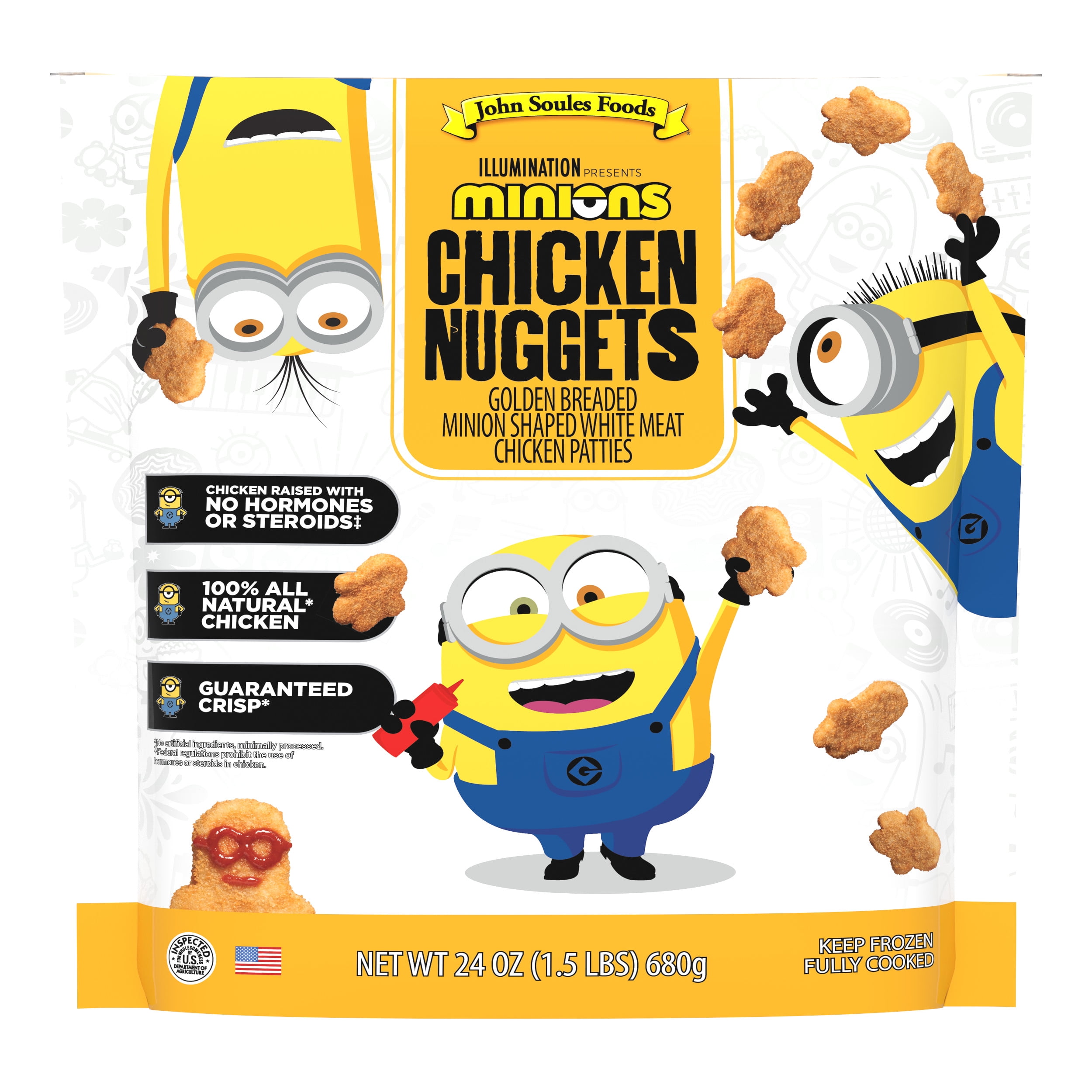 John Soules Foods Illumination Presents Minions Chicken Nuggets, 24 oz., Frozen