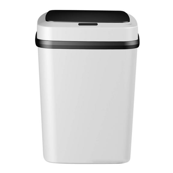 Hvmvliv Automatic Trash Can 10L Smart Trash Can Induction Living Room Bathroom Toilet Kitchen Large Household Outdoor Trash Can Indoor Garbage Can White