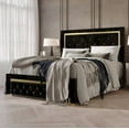 thumbnail image 2 of Home Design Deena Full Upholstered Panel Bed Frame with Diamond Tufting and Gold Legs, Black, Easy Assembly, 2 of 6