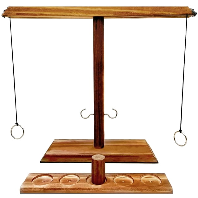 Juego de gancho y anillas RIXINC, de madera, para interiores y exteriores