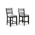 thumbnail image 3 of 6pc Gray Finish Counter Height Dining Room Set Table w Open Shelf Chairs, 3 of 7