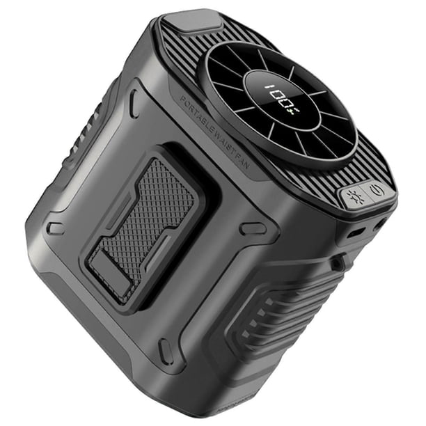 100 Levels Portable Waist Fan, Powerful Cooling Airflow Clip-On Belt Fan, Rechargeable Neck Fan for Jobsite Outdoor Farm Fishing Camping