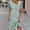 Green, variant on QUNYINEY Short Sleeve Womens Dress Boho Casual A-Line Dress V Neck Button Mini Sundress