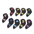 thumbnail image 4 of Juego de 9 fundas impermeables de poliuretano para palos de golf con números, forro polar grueso, color negro, 4 of 14