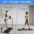 thumbnail image 4 of BITOUSHI 2 in 1 Folding Treadmill 3.0HP Under Desk Electric Treadmill Installation-Free with Remote Control APP Control and LED Display, Walking Jogging for Home Office - Grey, 4 of 9