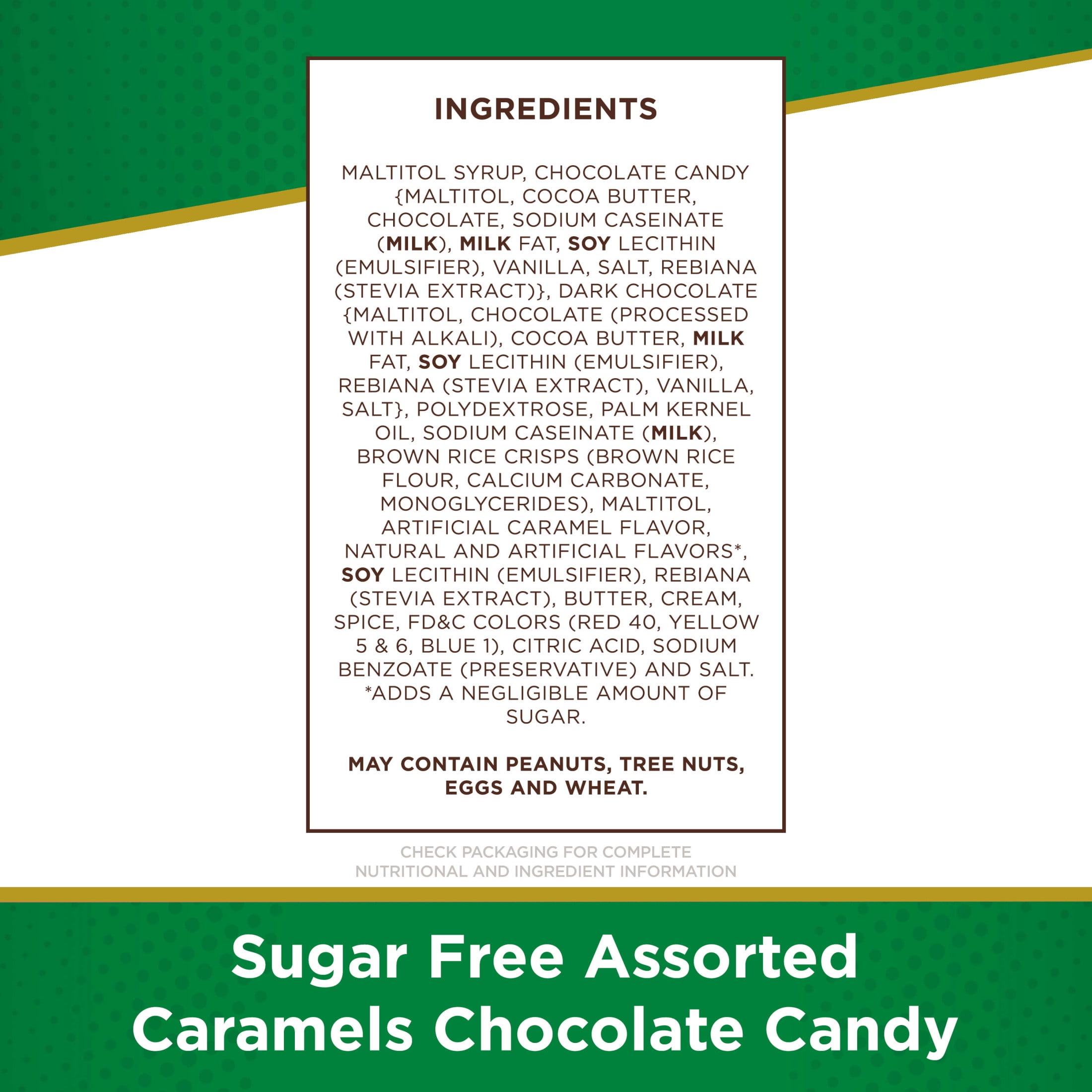 RUSSELL STOVER Sugar Free Assorted Caramels Chocolate Candy, 17.6 oz. bag ( 36 pieces)