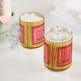 thumbnail image 5 of Pinkish and Yellow Grids Plaids Translucent Plastic Cans Storage Canisters with Lid Set of 2, 5 of 7