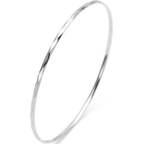 3m Width Stainless Steel Faced Surface Classic Plain Round Shape Bangle Bracelet
