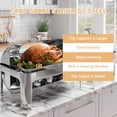 thumbnail image 3 of GloryStar 9QT Commercial Chafing Dish Set,Stainless Steel Roll Top Buffet Server with Full Size Pan for Catering, 3 of 8