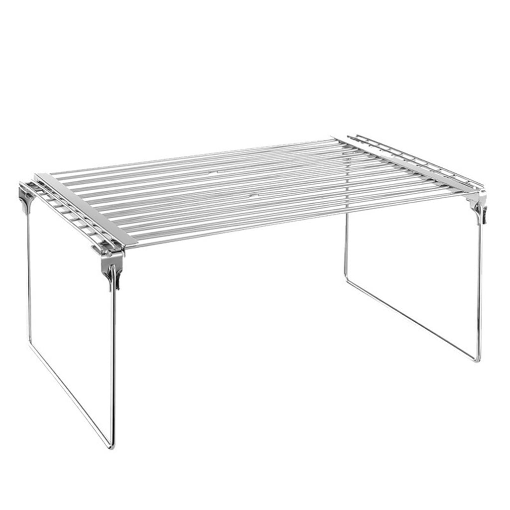 2 in 1 Kitchen Expandable Counter Shelf Stackable Pantry Shelves Carbon
