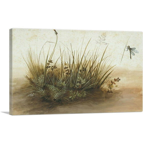 ARTCANVAS A Small Piece Of Turf 1584 Canvas Art Print by Hans Hoffmann - Size: 26" x 18" (0.75" Deep)