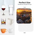 thumbnail image 5 of Leather Coasters with Heat-resistant for Drinks, Lizard With Sunglasses Sunset Cup Coasters Cup Pad Mat for Tabletop Protection, Coffee Table, Office Desk and Housewarming Gift, 5 of 5