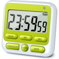 thumbnail image 1 of HZKAICUNE Digital Kitchen Timer with Mute/Loud Alarm Switch ON/Off Switch, 24 Hour Clock & Alarm, Memory Function Count Up & Count Down for Kids Teachers Cooking, Large LCD Display, Strong Magnet, 1 of 16