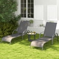 thumbnail image 2 of Costway Lot de 2 Chaises Longues de Patio avec Accoudoirs Inclinables Réglables, Gris Turquoise, 2 of 9