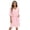 Pink, variant on Women's Zipper Robe 3/4 Sleeve House Wear Knee Length Sleepwear Soft Casual Waffle Knit Housecoat with Pockets and Belt, S-2XL
