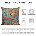 thumbnail image 6 of PIKWEEK  Blue Teal Asian Dragon Pillow Covers Dragon Orange Navy Blue Turquoise Decorative Cushion Covers Traditional Chinese Chinoiserie Farmhouse Accent Pillow for Sofa 2pc, 6 of 6