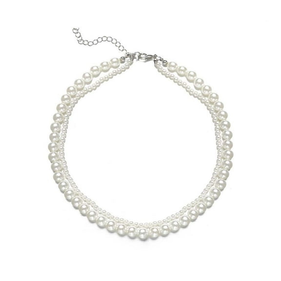 Minimally Designed Double Layered Imitation Pearl Necklace For Layering