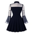 thumbnail image 3 of hgsbede Womens Dresses Plus Size Gothic Long Sleeve Solid Color Punk Vintage Party Dress, 3 of 5
