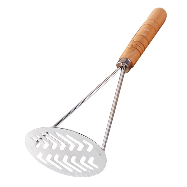 Birdeem Wooden Handle Stainless Steel Potato Smasher - Handheld Kitchen Utensil Masher - Potato Masher Cooking Tool