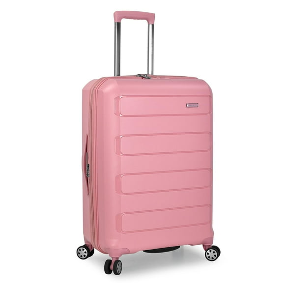 Traveler's Choice Pagosa Indestructible Hardshell Expandable Spinner Luggage, Pink, Check-in Only