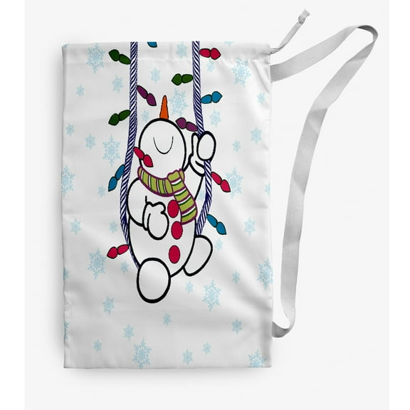 Simply Daisy Canvas Winter Whimsy 18 x 29 in Pink Laundry Bag