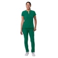 thumbnail image 5 of Adar Addition Go-Higher Scrub Set For Women - Notched V-Neck Scrub Top & Skinny Cargo Scrub Pants - A9600 - Hunter Green - XXS, 5 of 7