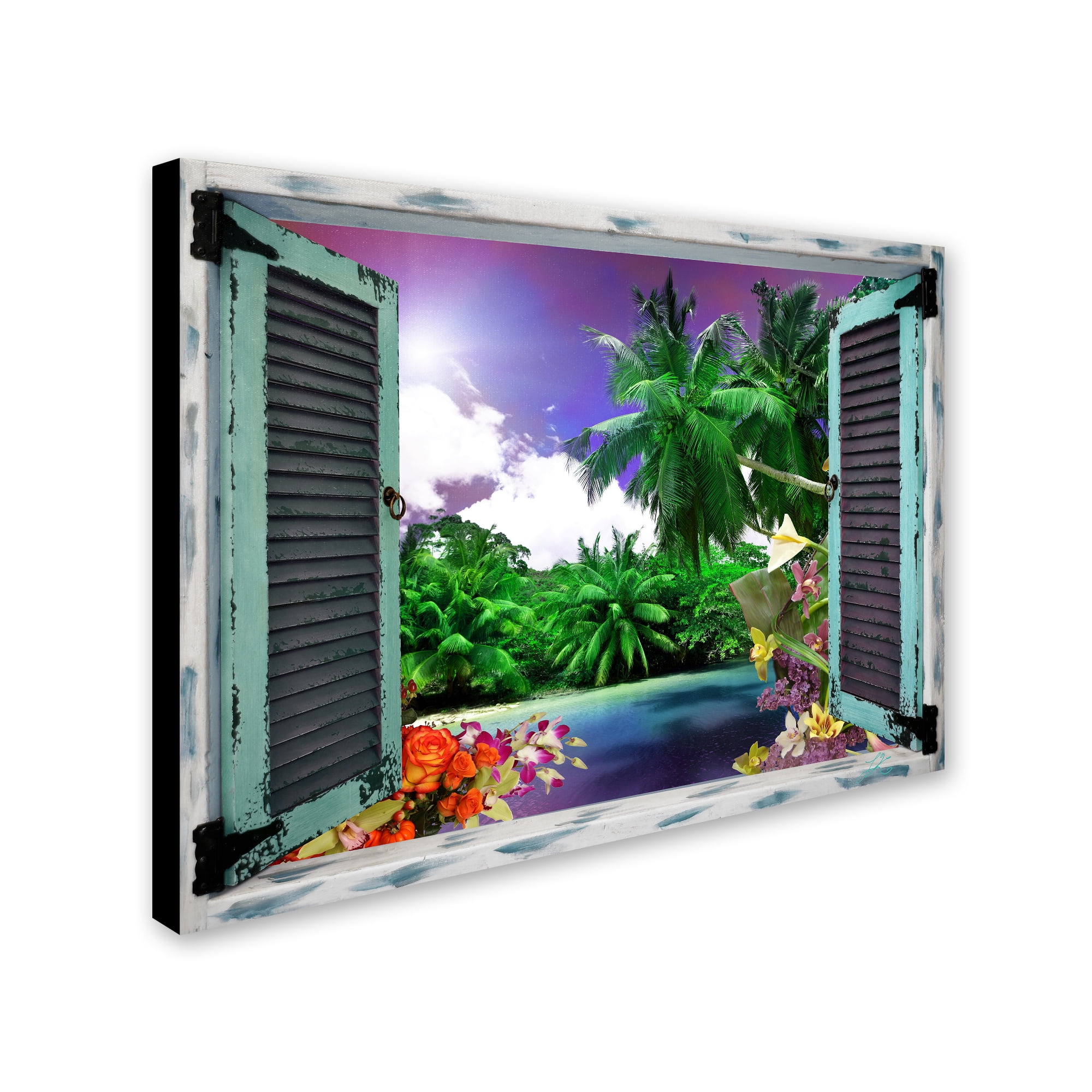 Trademark Fine Art "Tropical Window to Paradise I" Canvas Art by Leo Kelly