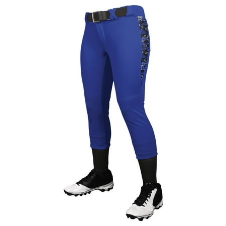 Digi Pant - Champro Girls Digi Camo Low Rise Fastpitch Pants NEW! - Royal - X-Large