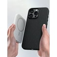 thumbnail image 4 of Luxury Corrugated Pattern For Magsafe Magnetic Wireless Charge Case For iPhone 16 15 14 13 12 Pro Max Bumper Hard PC Matte Cover tzw, 4 of 7