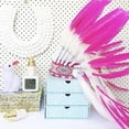 thumbnail image 5 of Sombrero indio de jefe americano de estilo nacional, de plumas, decoración para el carnaval, escenario de actuación, de danza, Rosado Yinane tocado indio, 5 of 5