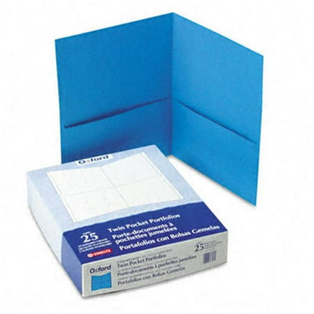 - Esselte Pendaflex 57501 Twin-Pocket Portfolio Embossed Leather Grain Paper Light Blue